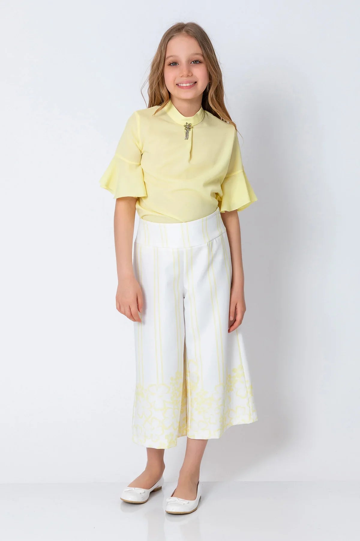 InCity Kids Girls Floral Print Wide Leg Fashion Pants InCity Boys & Girls