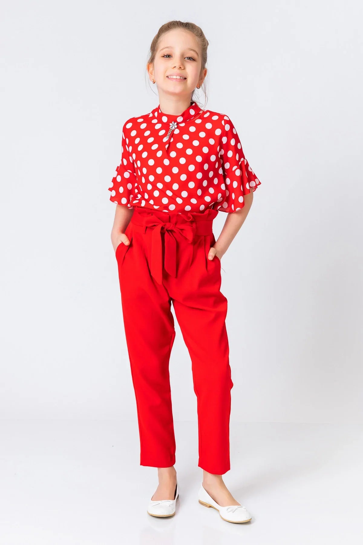 InCity Kids Girls Polka Dot Dress Blouse InCity Boys & Girls