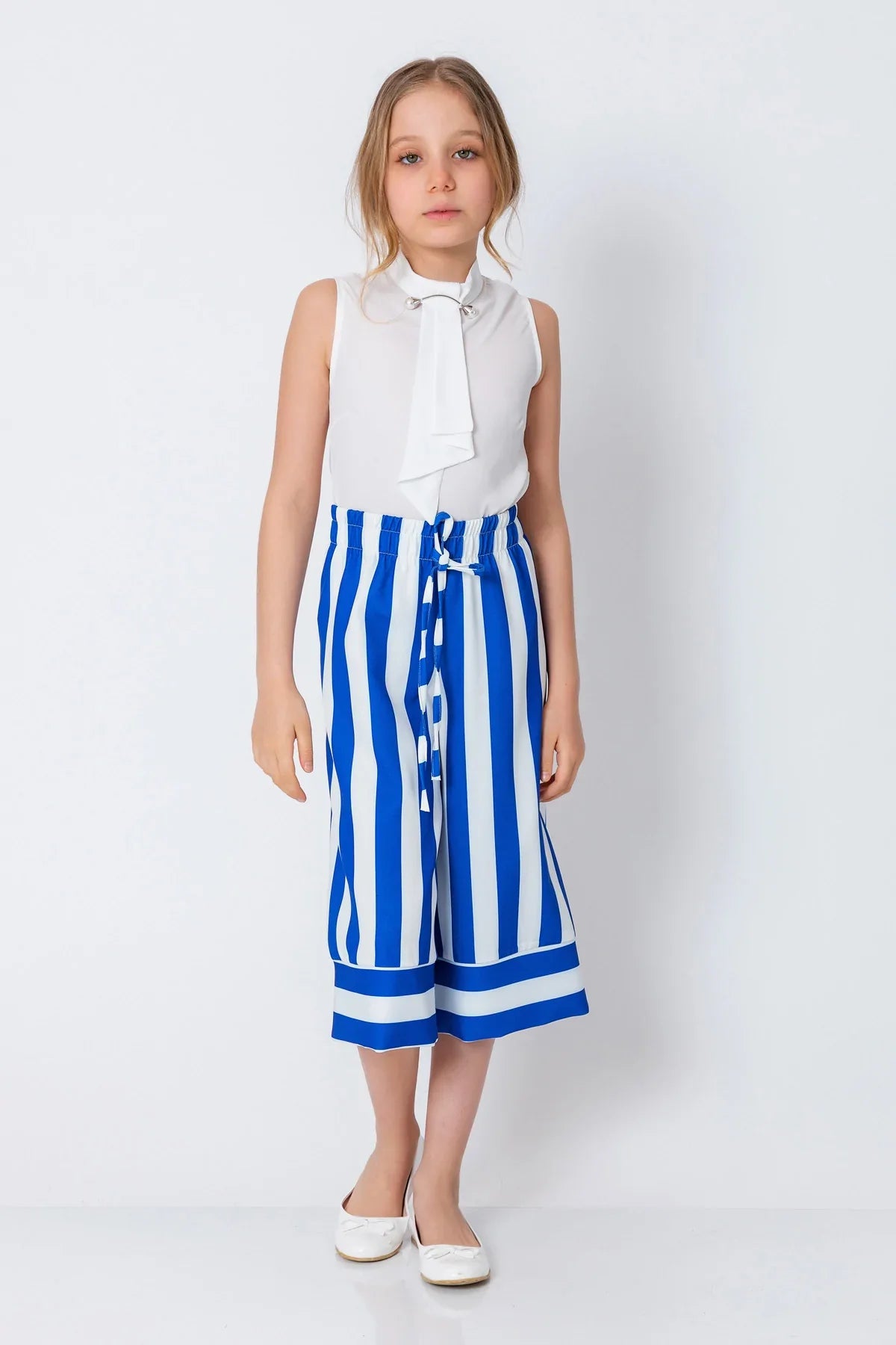 InCity Kids Girls Stripe Print Wide Leg Dress Pants InCity Boys & Girls