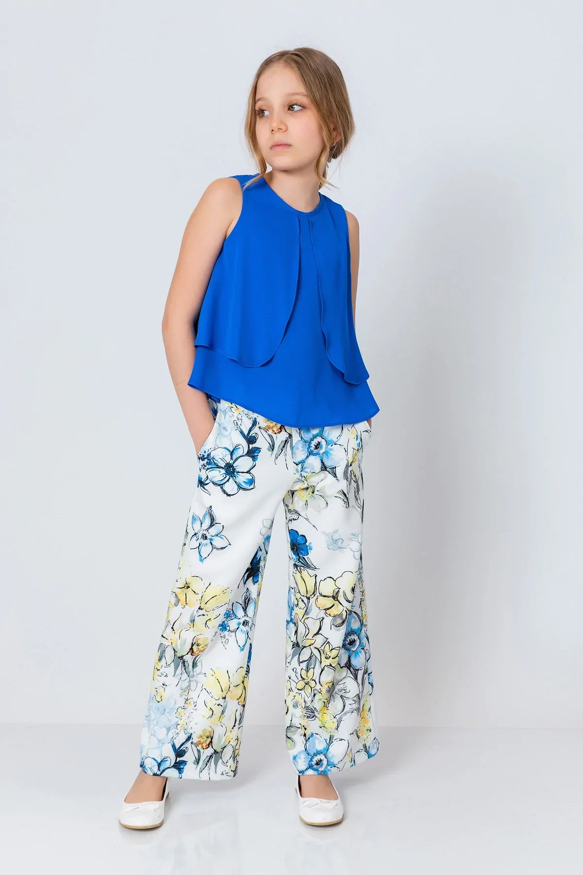 InCity Kids Girls Layered Scoop Neck Sleeveless Dress Blouse InCity Boys & Girls