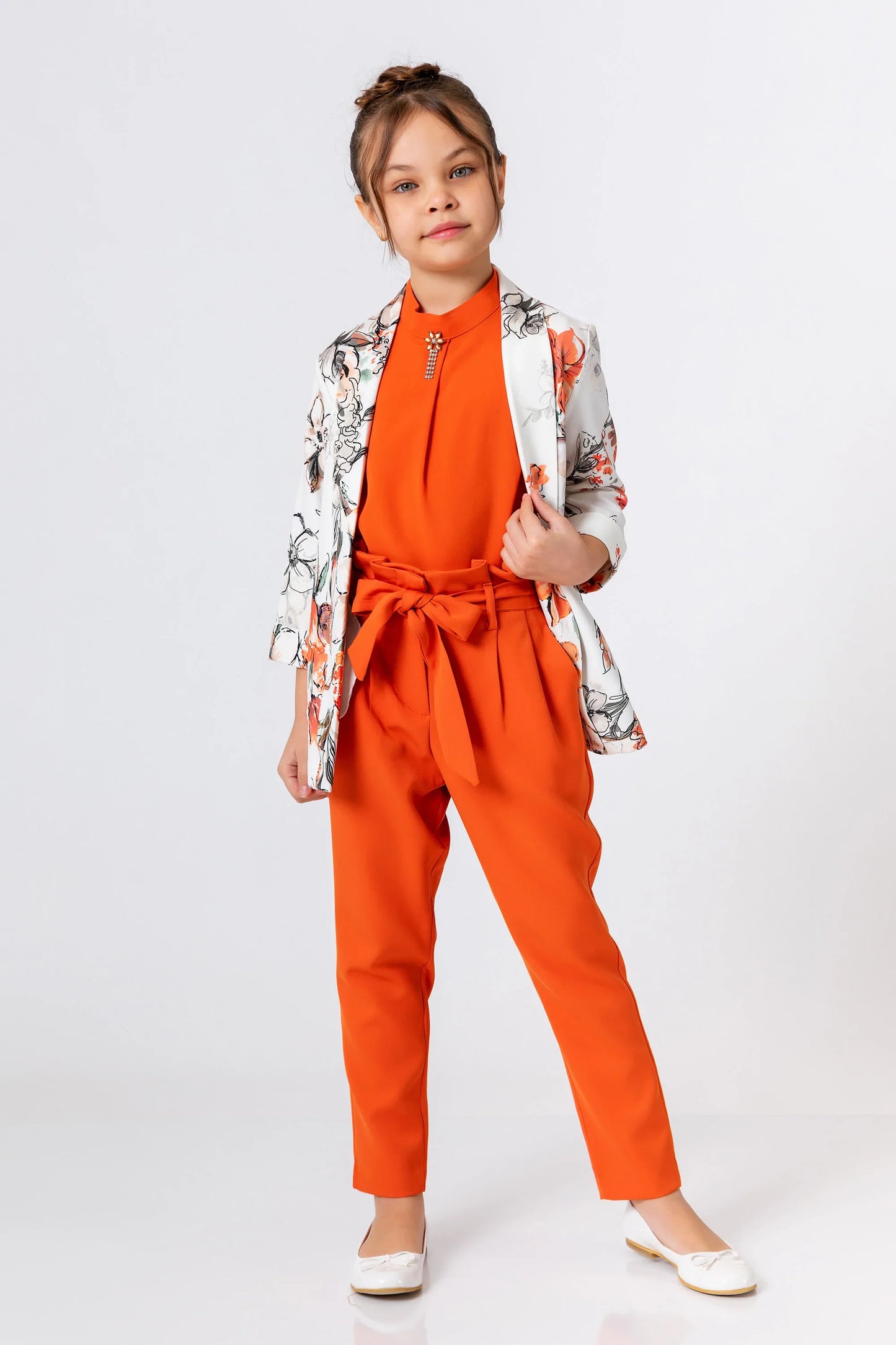 InCity Kids Girls Ribbon Belted Straight Leg Dress Pants InCity Boys & Girls