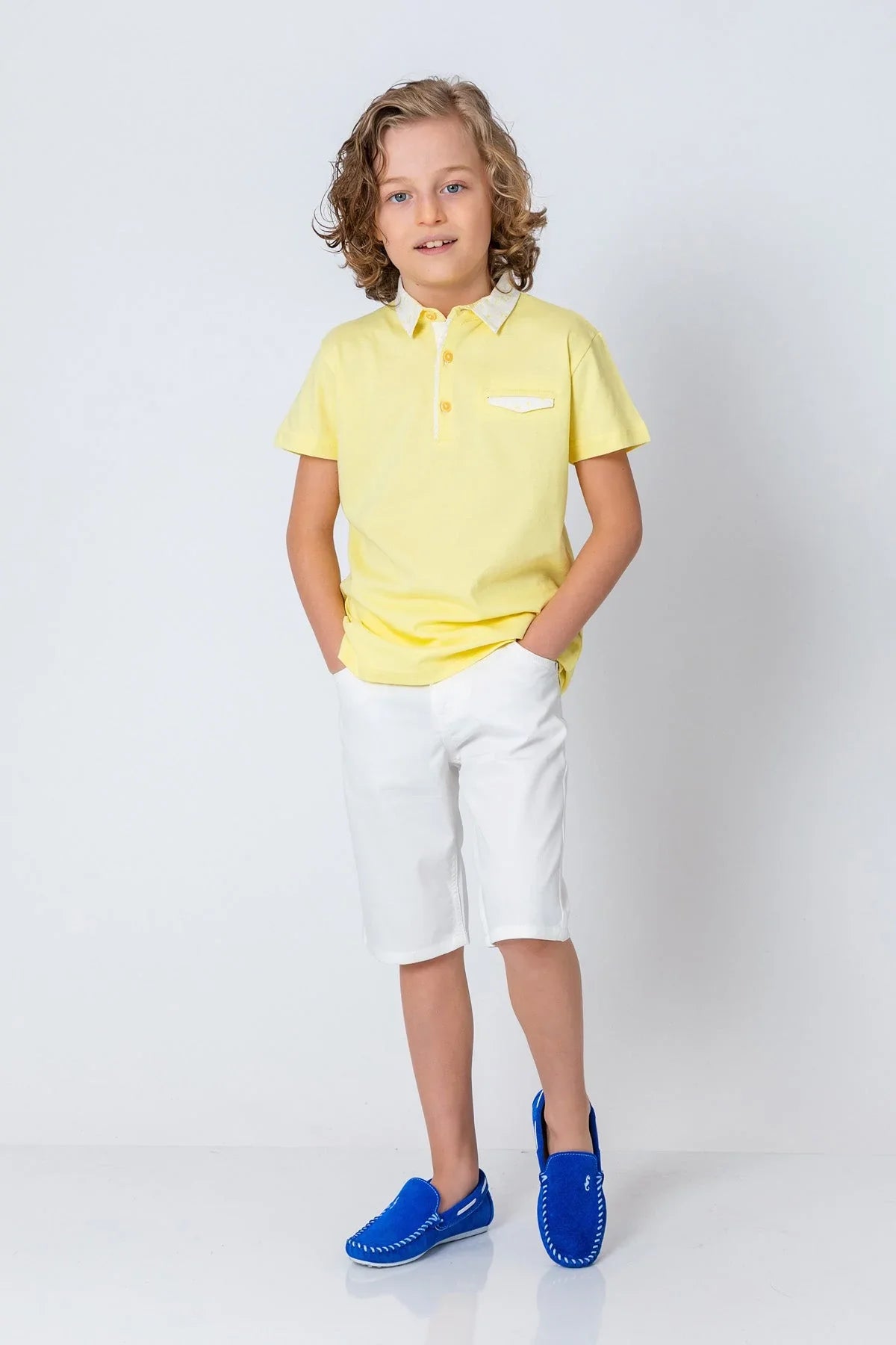 InCity Kids Boys Button Short Sleeve Collared Polo Shirt InCity Boys & Girls