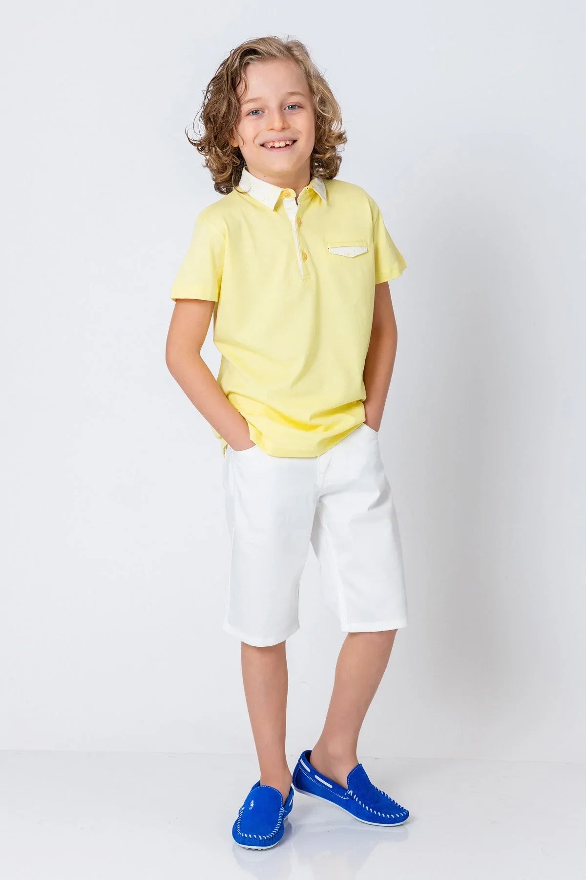 InCity Kids Boys Button Short Sleeve Collared Polo Shirt InCity Boys & Girls