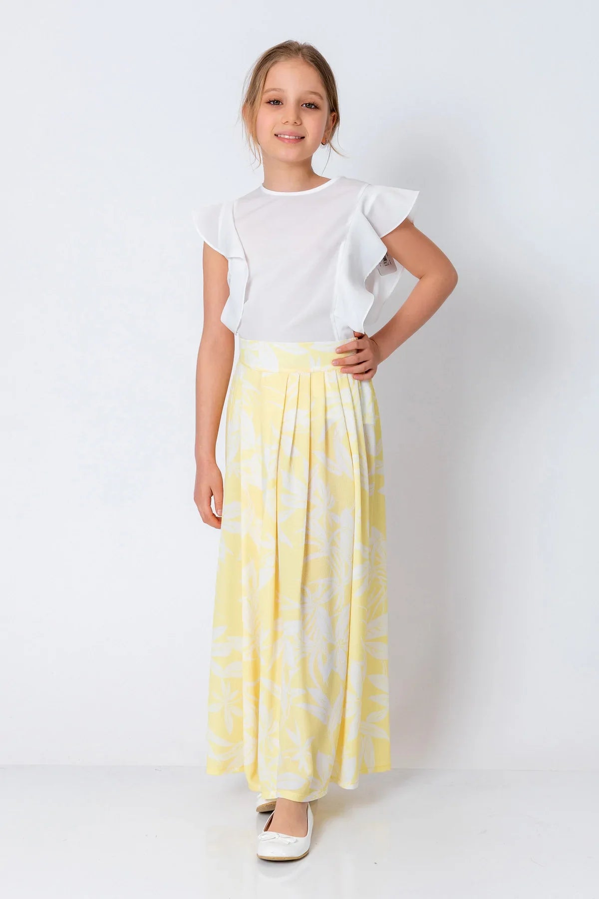 InCity Kids Girls Floral Print Wide Leg Fashion Pants InCity Boys & Girls