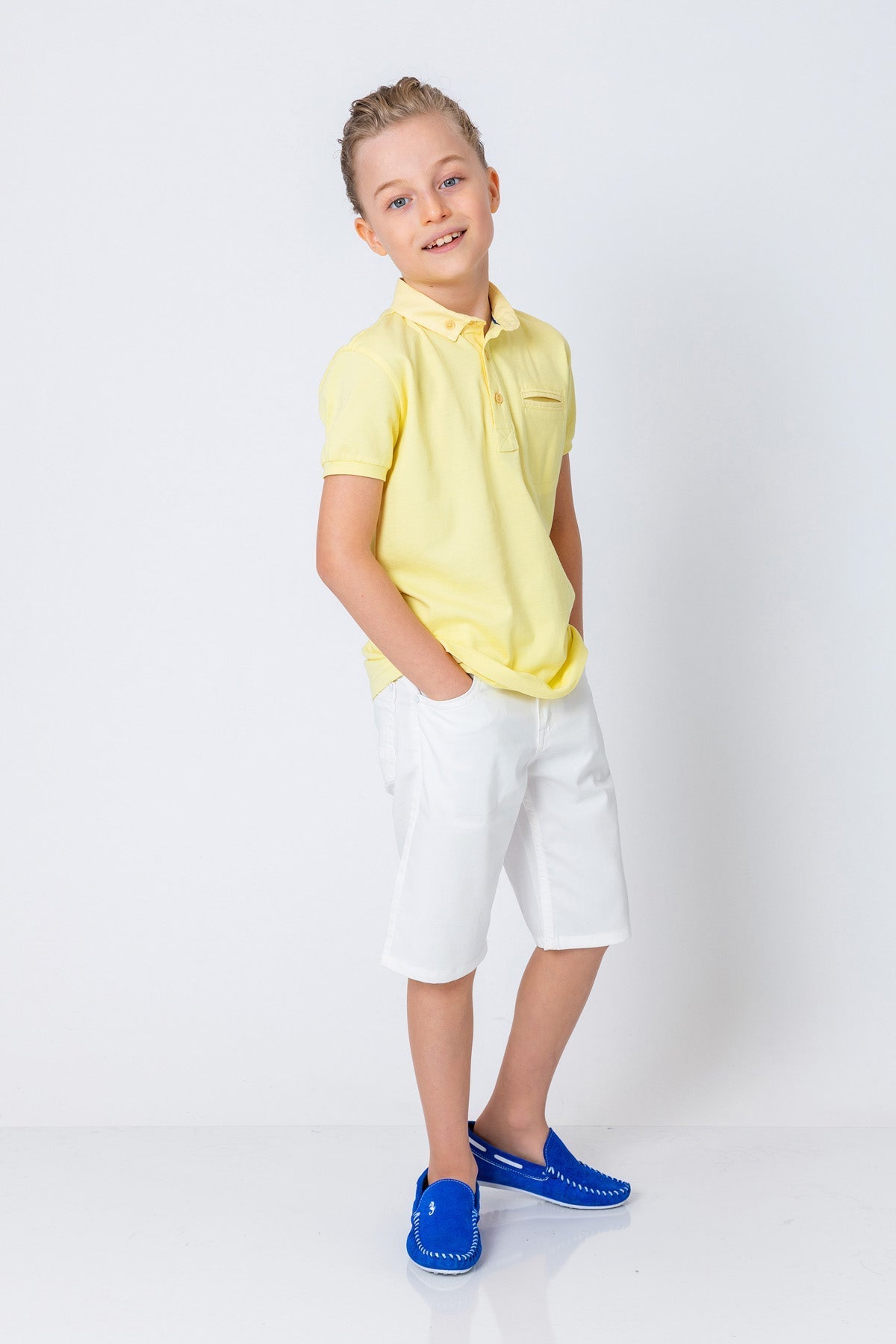 InCity Kids Boys Collared Mock Chest Pocket Short Sleeve Polo Shirt InCity Boys & Girls