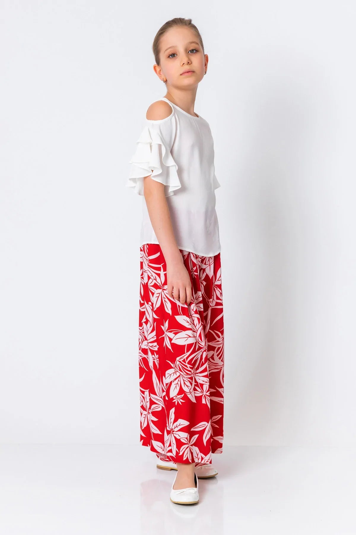 InCity Kids Girls Floral Print Wide Leg Fashion Pants InCity Boys & Girls