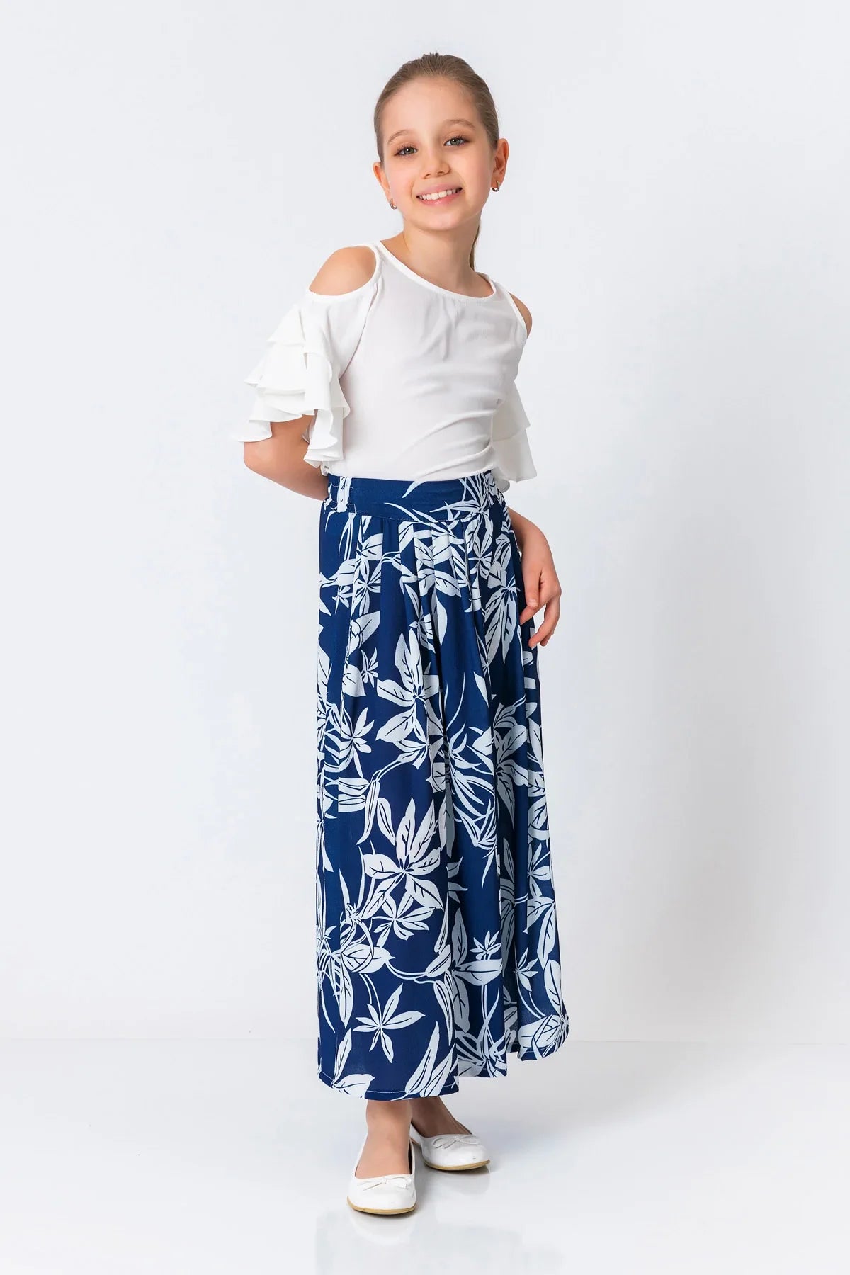 InCity Kids Girls Floral Print Wide Leg Fashion Pants InCity Boys & Girls