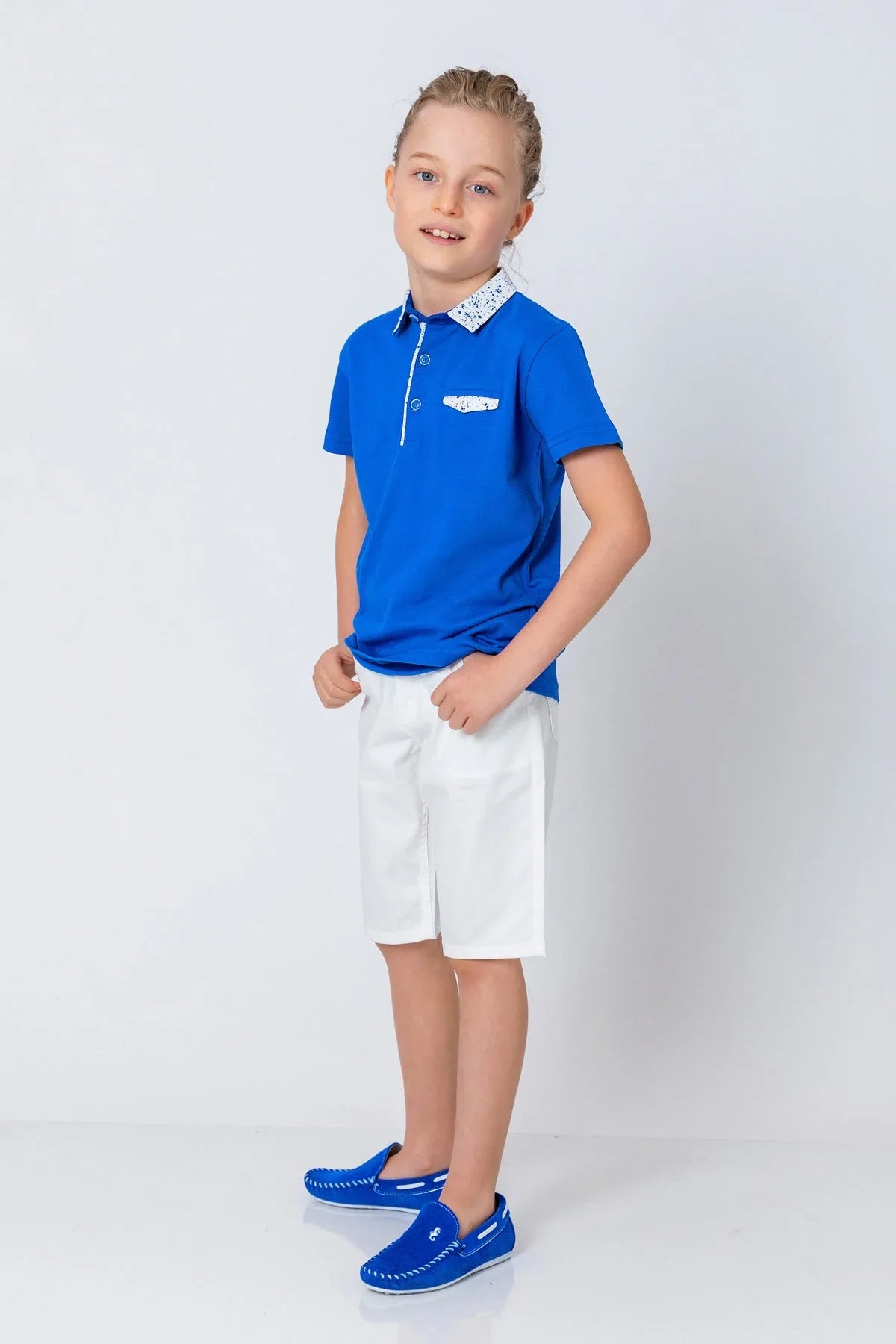 InCity Kids Boys Button Short Sleeve Collared Polo Shirt InCity Boys & Girls