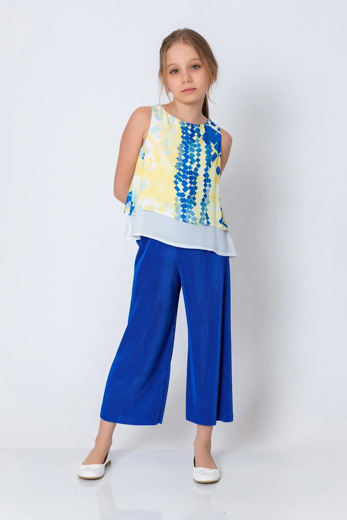 InCity Kids Girls Elastic Waist Wide Leg Pleated Pants InCity Boys & Girls