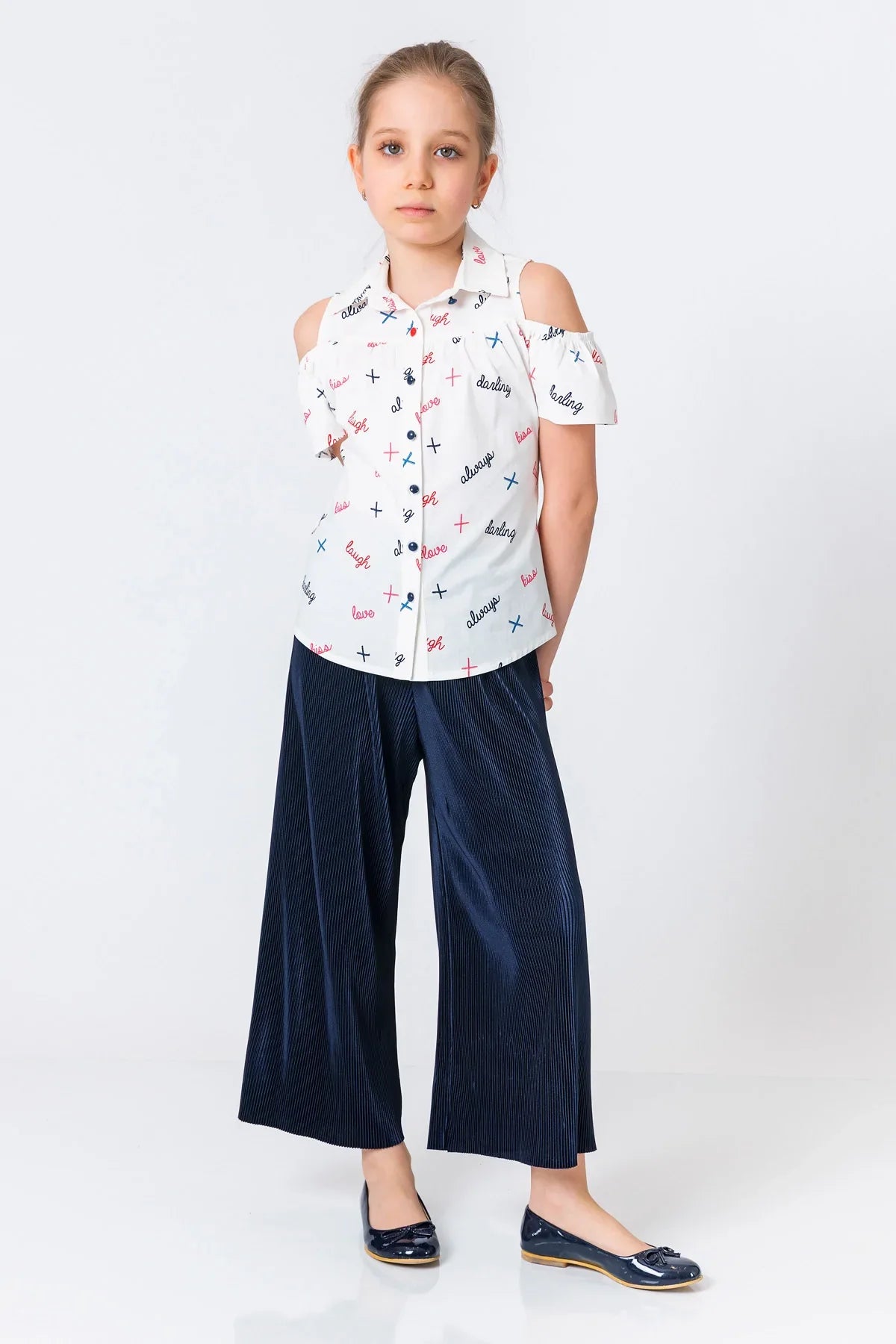 InCity Kids Girls Elastic Waist Wide Leg Pleated Pants InCity Boys & Girls