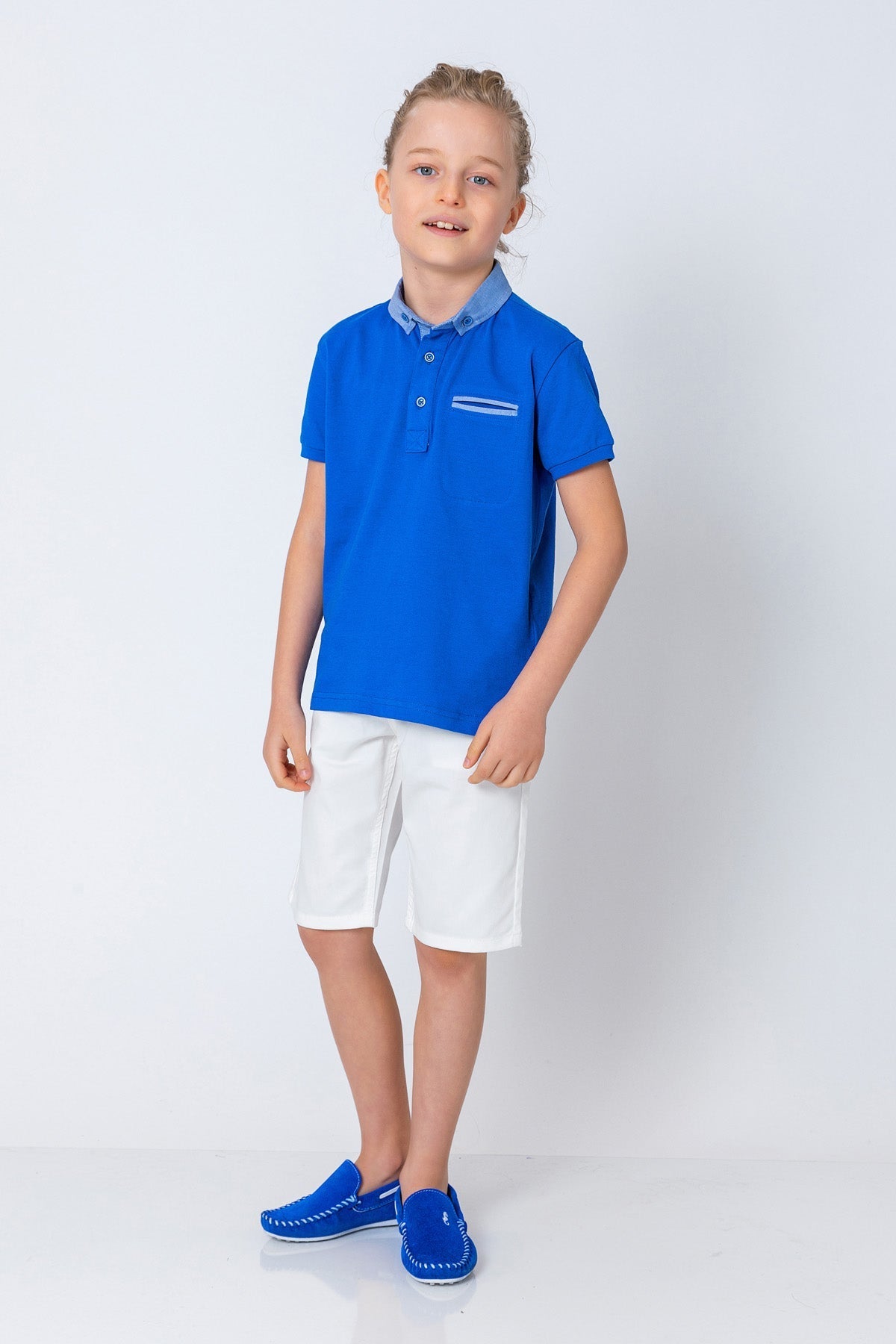 InCity Kids Boys Collared Mock Chest Pocket Short Sleeve Polo Shirt InCity Boys & Girls