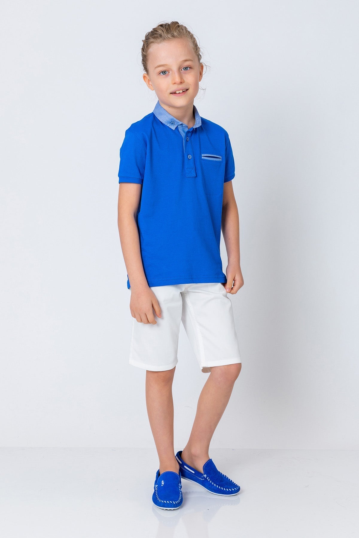 InCity Kids Boys Collared Mock Chest Pocket Short Sleeve Polo Shirt InCity Boys & Girls