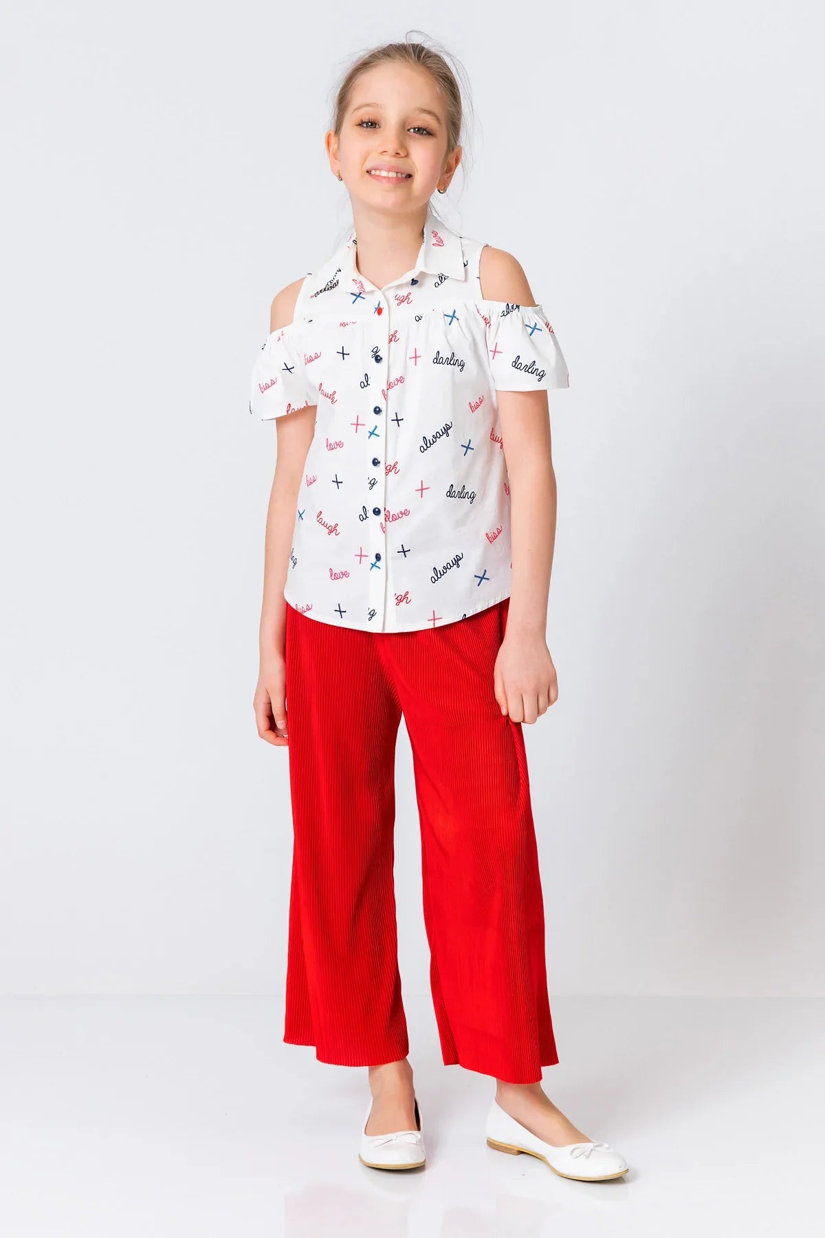 InCity Kids Girls Elastic Waist Wide Leg Pleated Pants InCity Boys & Girls