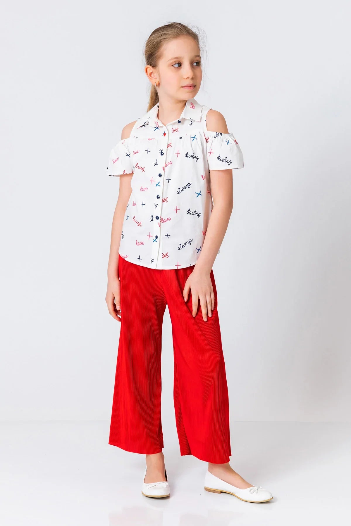 InCity Kids Girls Elastic Waist Wide Leg Pleated Pants InCity Boys & Girls