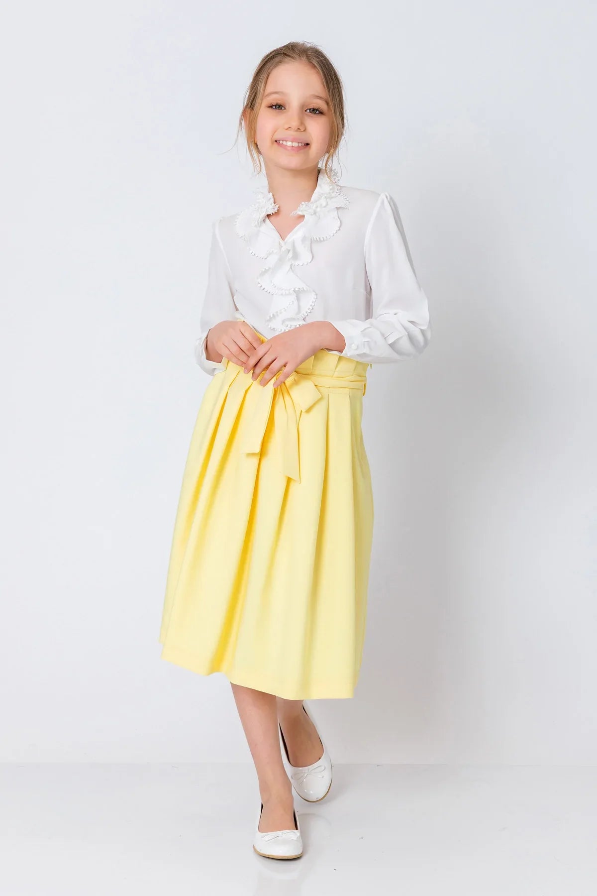 InCity Kids Girls Pleated Belted Midi Skirt InCity Boys & Girls