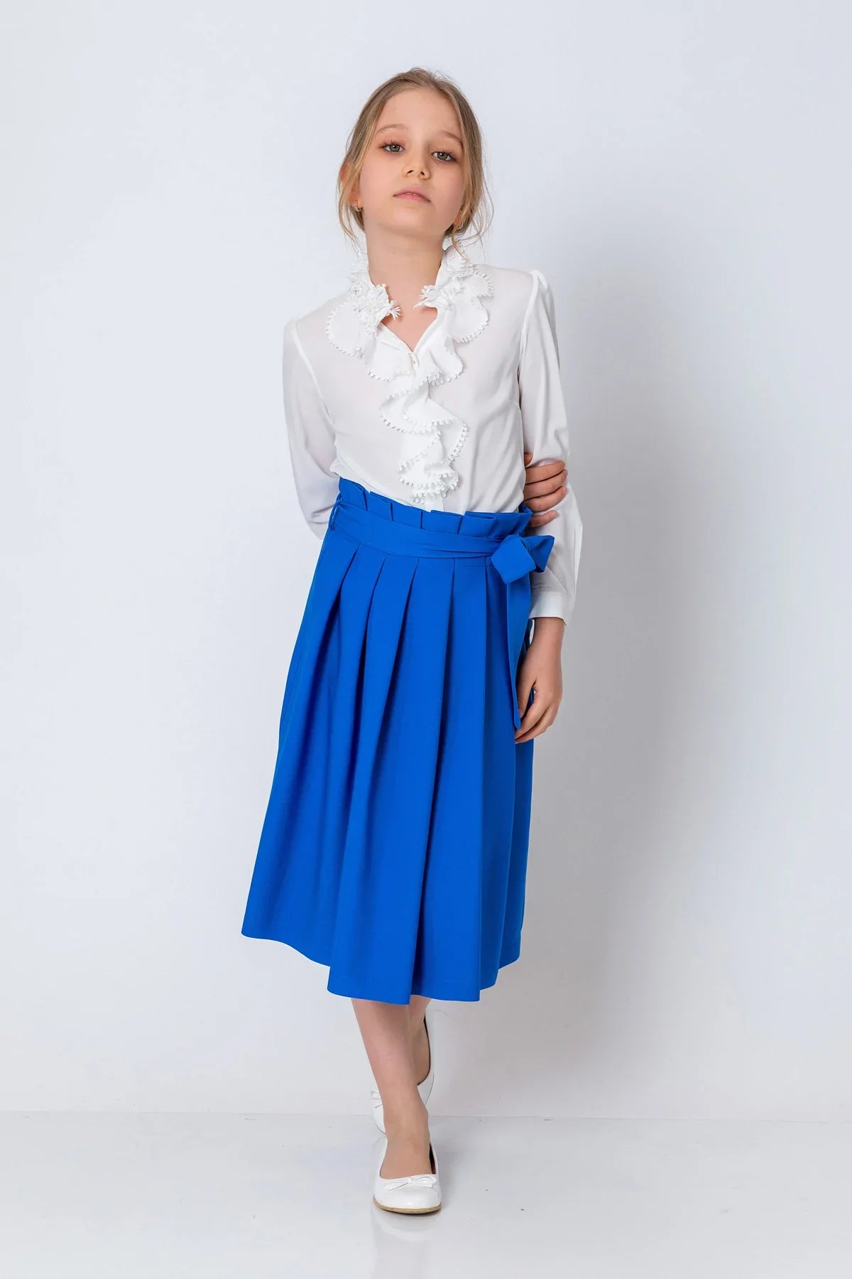 InCity Kids Girls Pleated Belted Midi Skirt InCity Boys & Girls