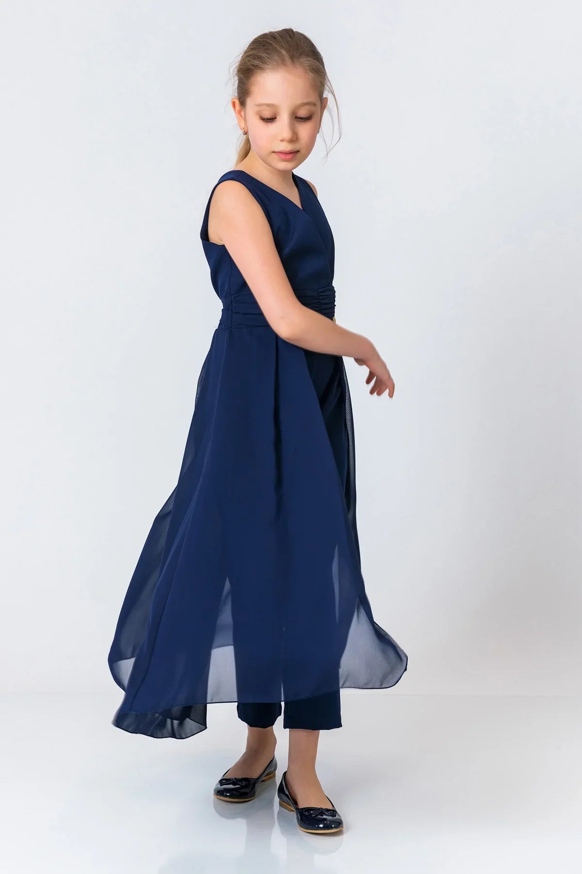 InCity Kids Girls Solid V Neck Sleeveless Gown Jumpsuit InCity Boys & Girls