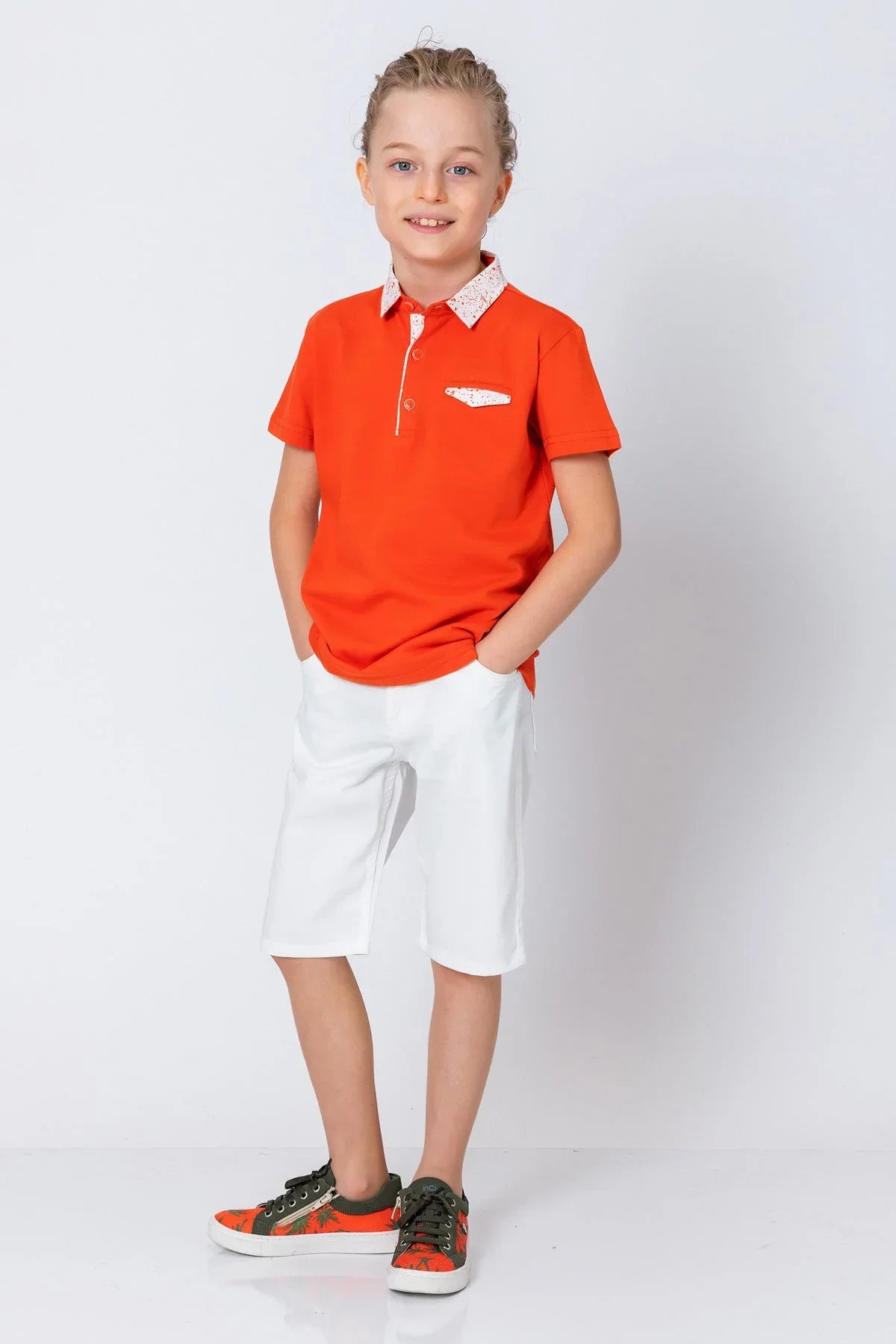 InCity Kids Boys Button Short Sleeve Collared Polo Shirt InCity Boys & Girls