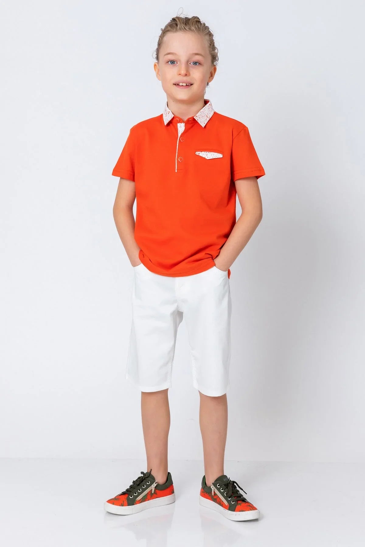 InCity Kids Boys Button Short Sleeve Collared Polo Shirt InCity Boys & Girls