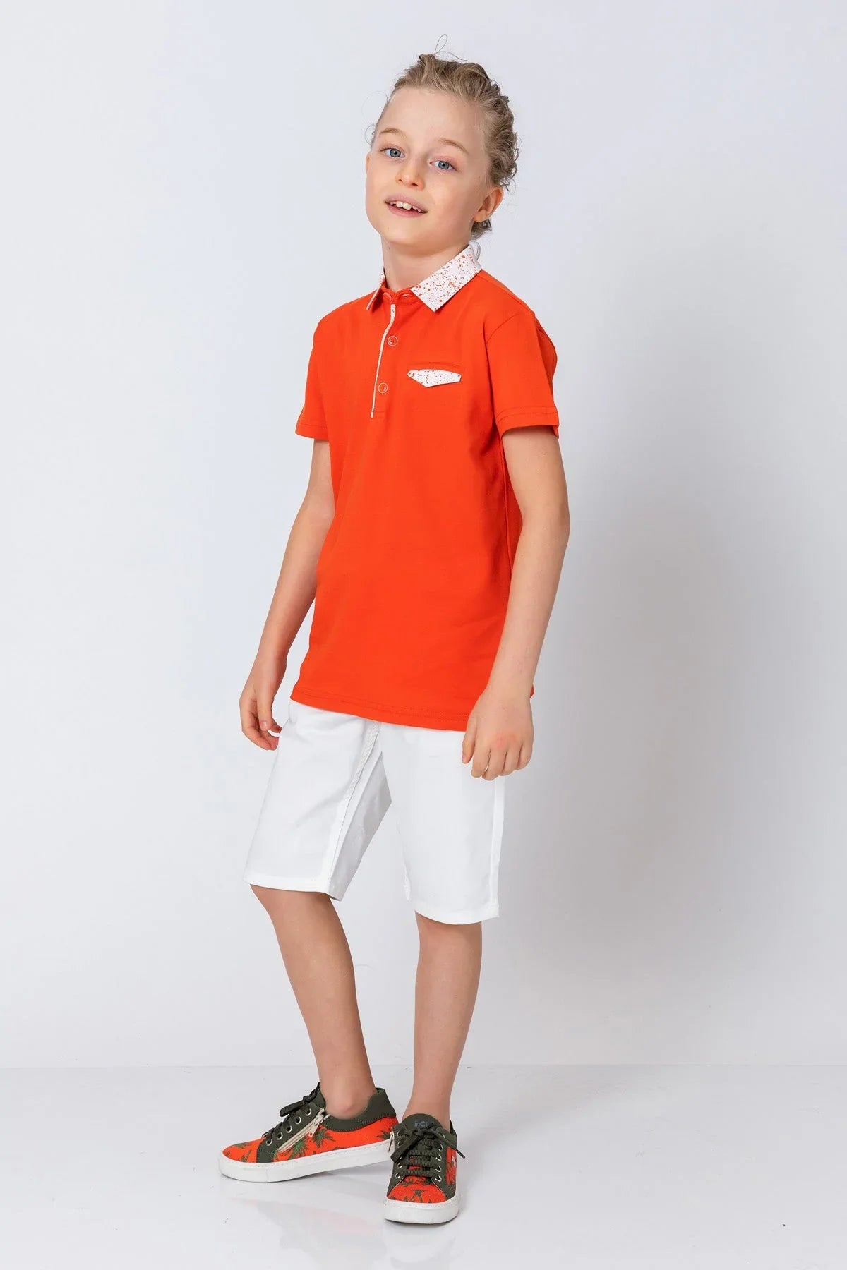 InCity Kids Boys Button Short Sleeve Collared Polo Shirt InCity Boys & Girls