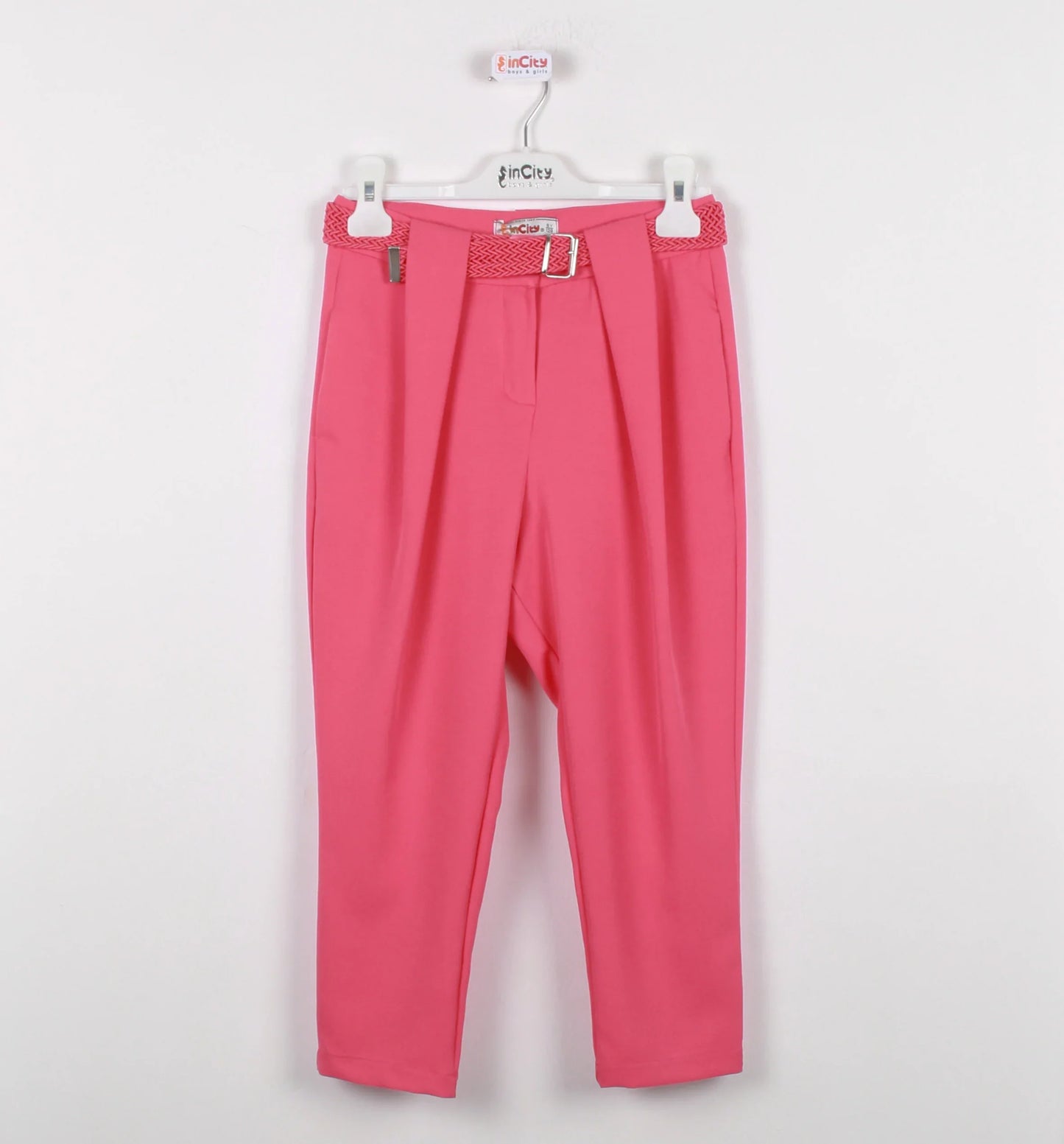 InCity Kids Girls Belted Solid Straight Leg Dress Pants InCity Boys & Girls