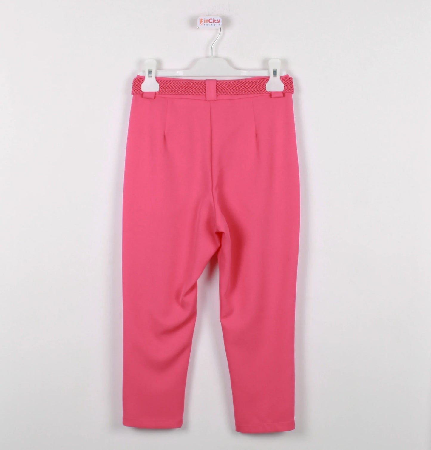 InCity Kids Girls Belted Solid Straight Leg Dress Pants InCity Boys & Girls