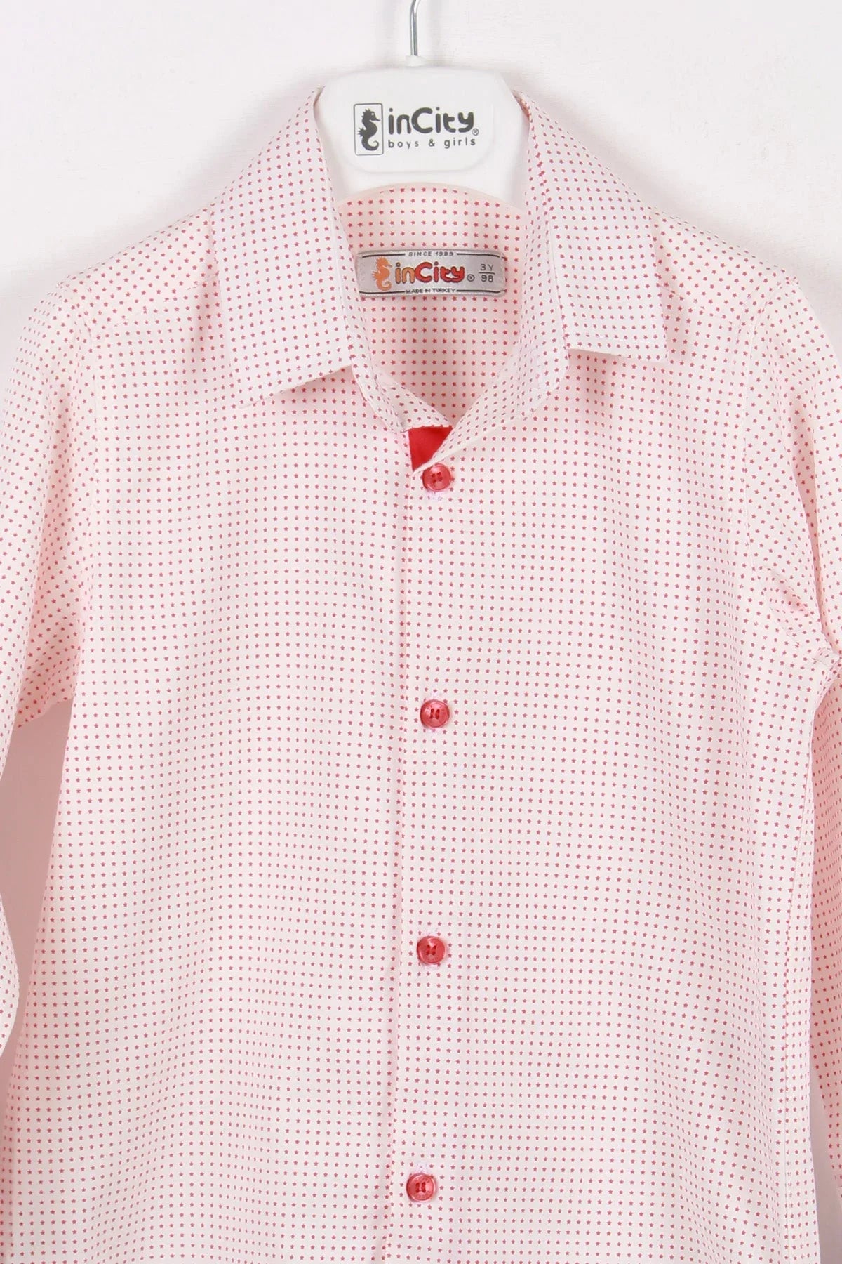 InCity Kids Boys Collared Long Sleeve Star Dress Shirt InCity Boys & Girls