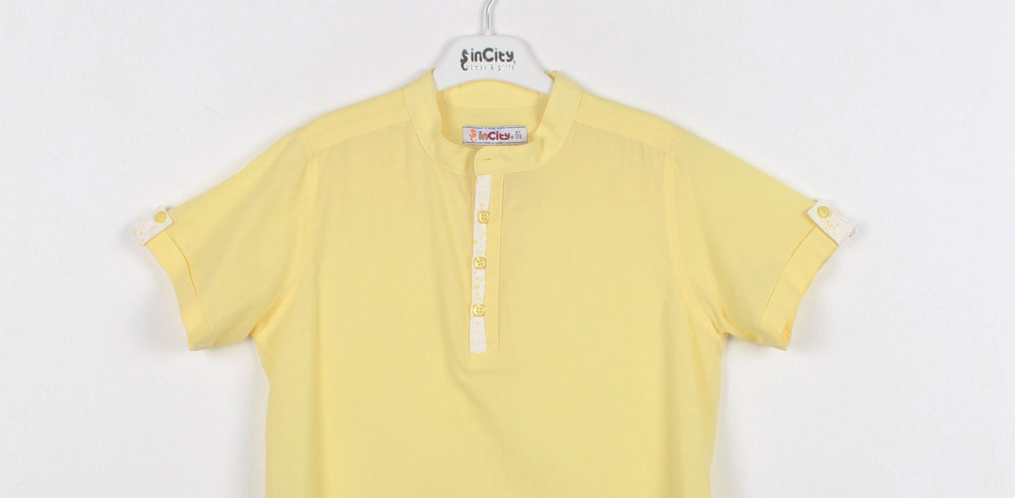 InCity Kids Boys Solid Short Sleeve Button Up Shirt InCity Boys & Girls