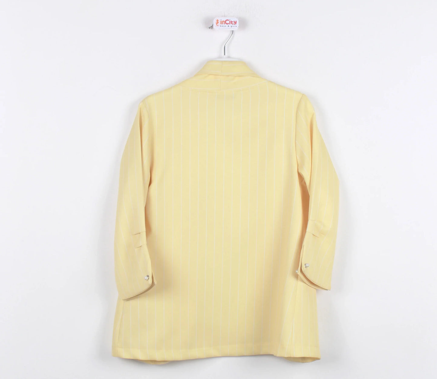 InCity Kids Girls Open Front Striped 3/4 Sleeve Fashion Blazer InCity Boys & Girls