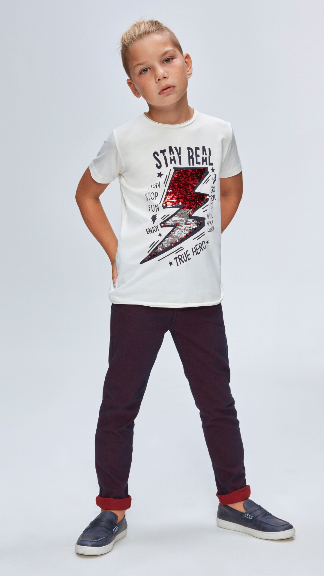 InCity Kids Boys Round Neck Short Sleeve Lightning T-Shirt InCity Boys & Girls