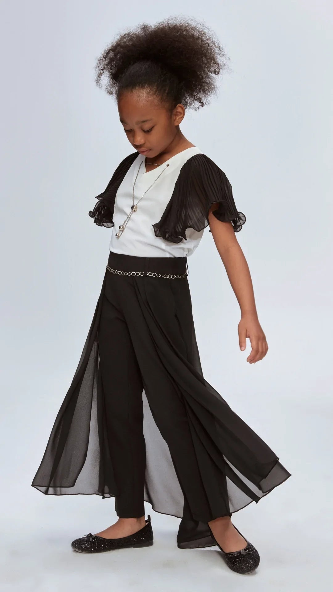 InCity Kids Girls Tie Neck Colorful Ruffle Sleeve Dress Blouse InCity Boys & Girls