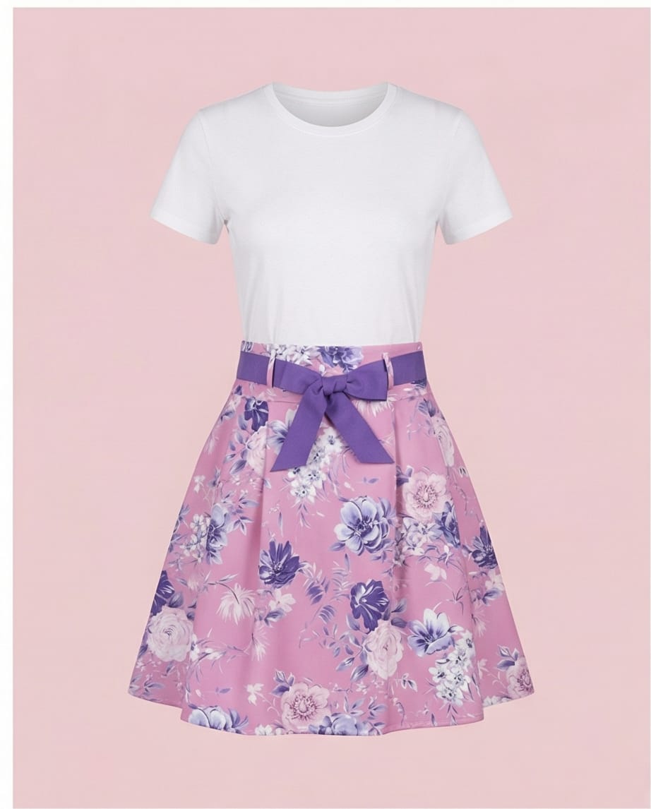 çiçekli etek #renk_mor-pembe