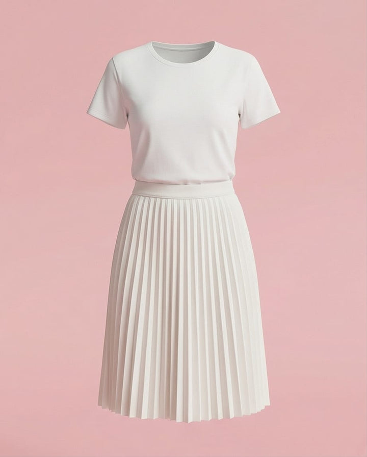 Kız Çocuk Pliseli Yandan Fermuarlı Etek