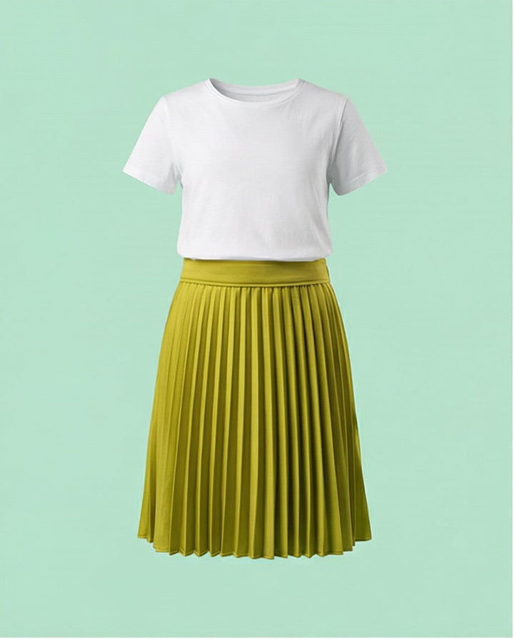 Kız Çocuk Pliseli Yandan Fermuarlı Etek