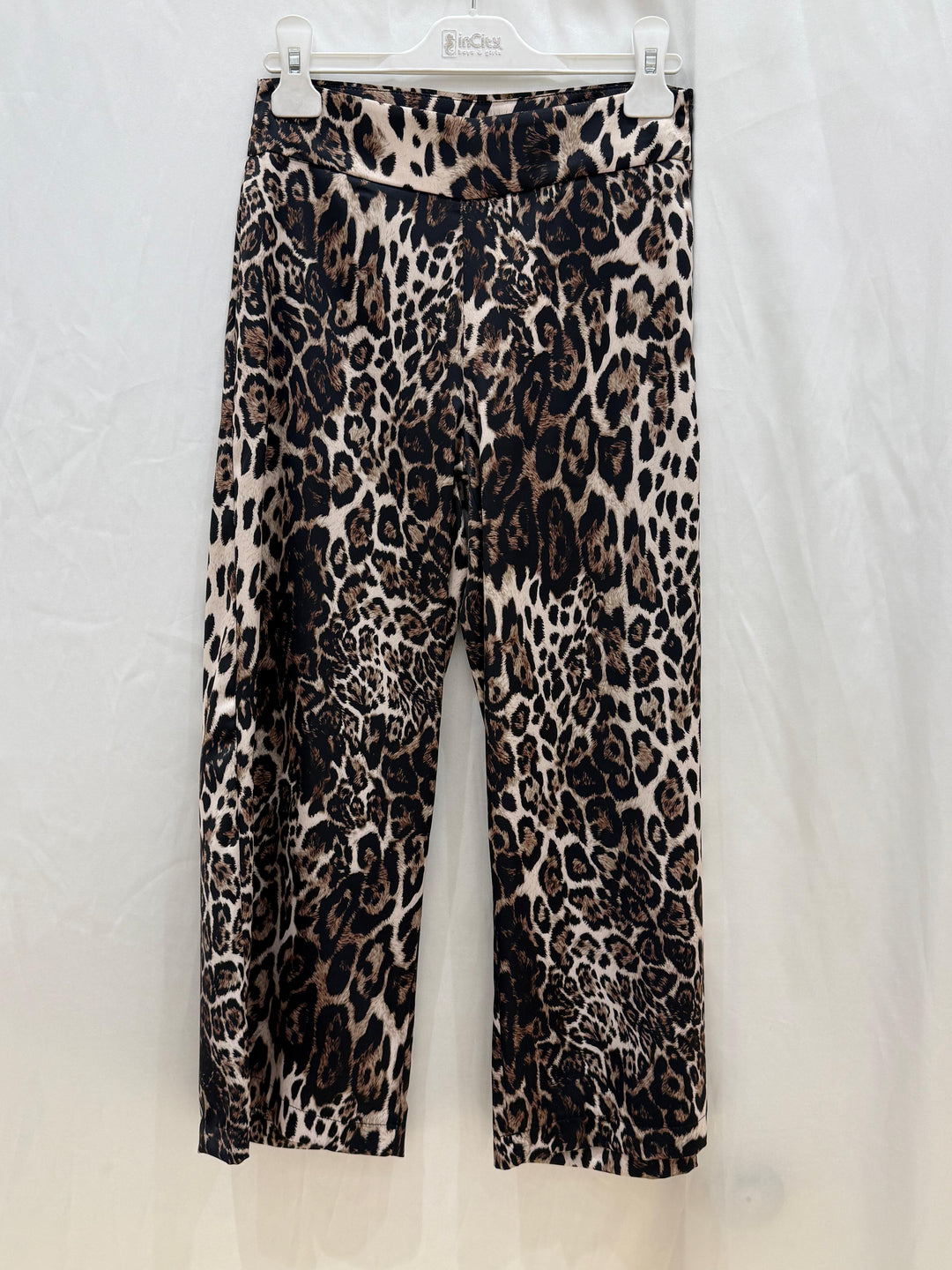 Kız Çocuk Leopar Desenli Oversize Saten Pantolon