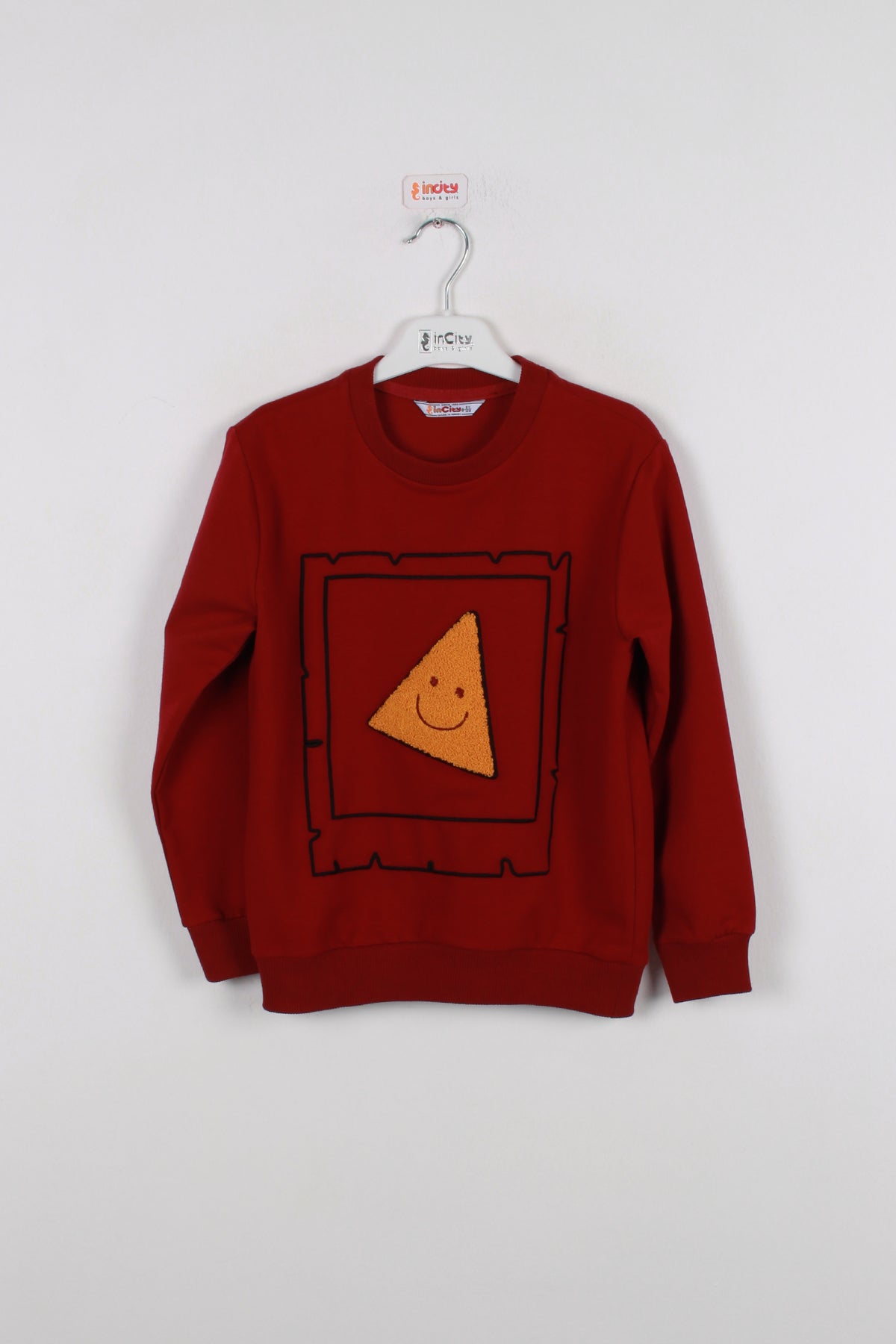 InCity Kids Erkek Çocuk Gülen Pizza Dilim Nakışlı Sweatshirt