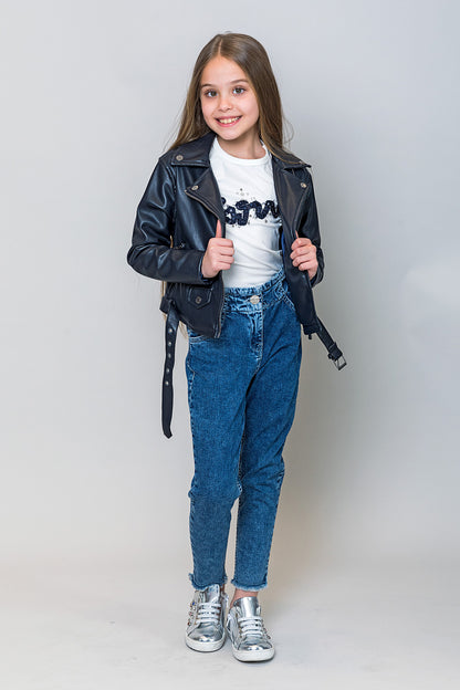 InCity Kids Kız Çocuk Payet Detaylı Paris Uzun Kollu Tişört