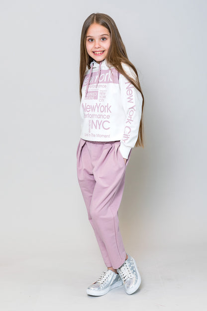 InCity Kids Kız Çocuk Kapüşonlu New York Baskılı Sweatshirt