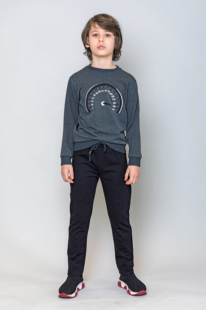 InCity Kids Erkek Çocuk Hız Göstergesi Baskılı Sweatshirt