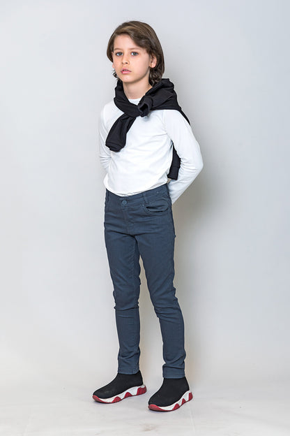 InCity Kids Erkek Çocuk Beli Ayarlanabilir Arka Cep Nakış Detaylı Pantalon