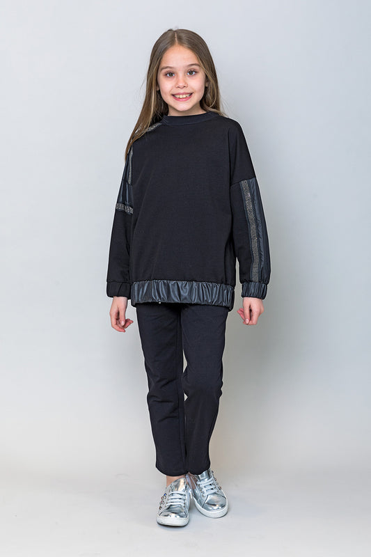 InCity Kids Kız Çocuk Taş Detaylı Sweatshirt