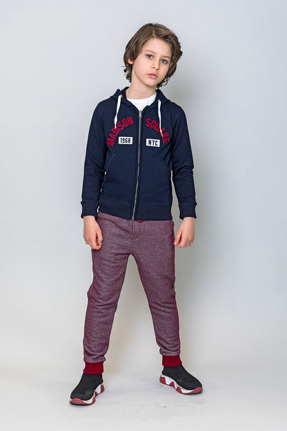 InCity Kids Erkek Çocuk NYC Nakışlı Fermuarlı Kapüşonlu Sweatshirt