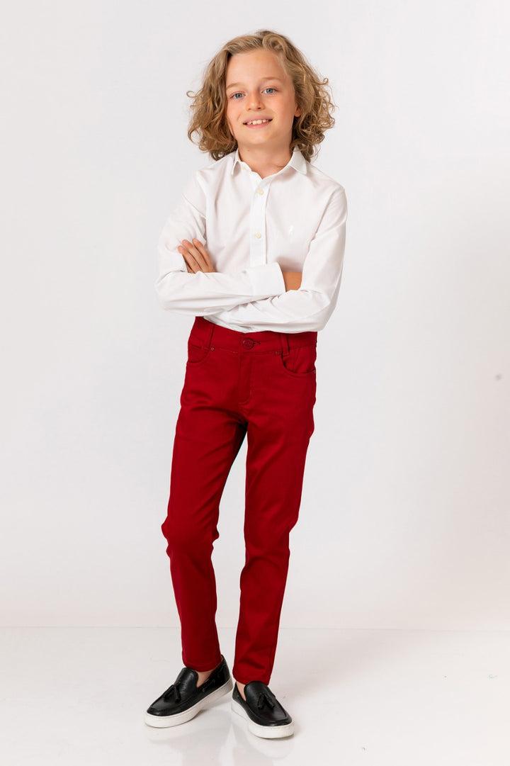 Erkek Çocuk Basic Uzun Kol Gömlek - Beyaz