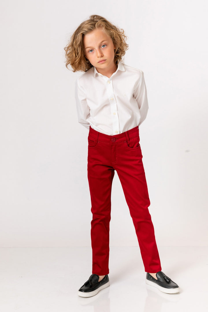 Erkek Çocuk Basic Uzun Kol Gömlek - Beyaz