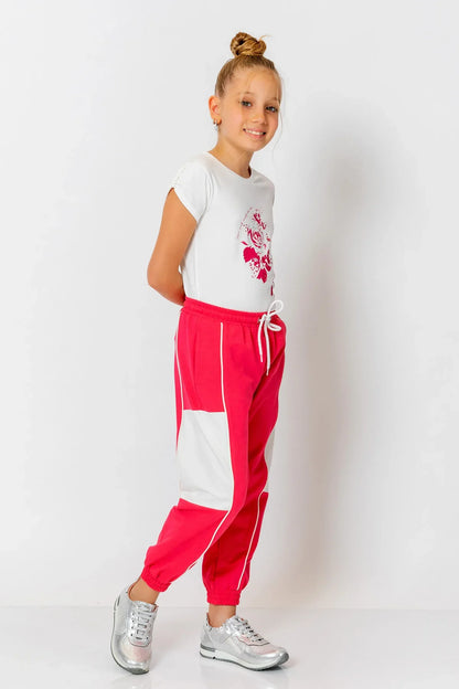 InCity Kids Girls Multicolor Cuffed Jogger Pants InCity Boys & Girls