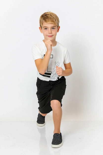 InCity Kids Boys Solid Straight Leg Fashion Shorts InCity Boys & Girls