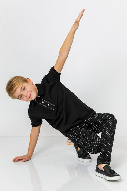 InCity Kids Boys Solid Button Short Sleeve Polo Shirt InCity Boys & Girls
