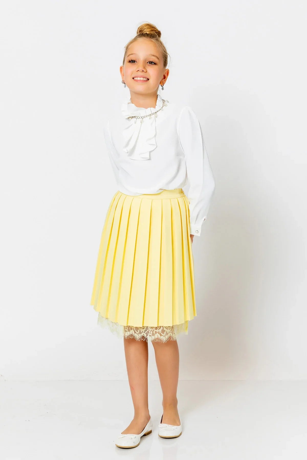 InCity Kids Girls Pleated Lace Midi Skirt InCity Boys & Girls