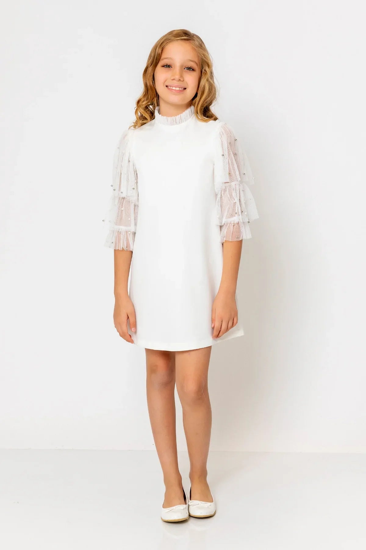 InCity Kids Girls Ruffled Transparent Sleeve Fashion Dress InCity Boys & Girls