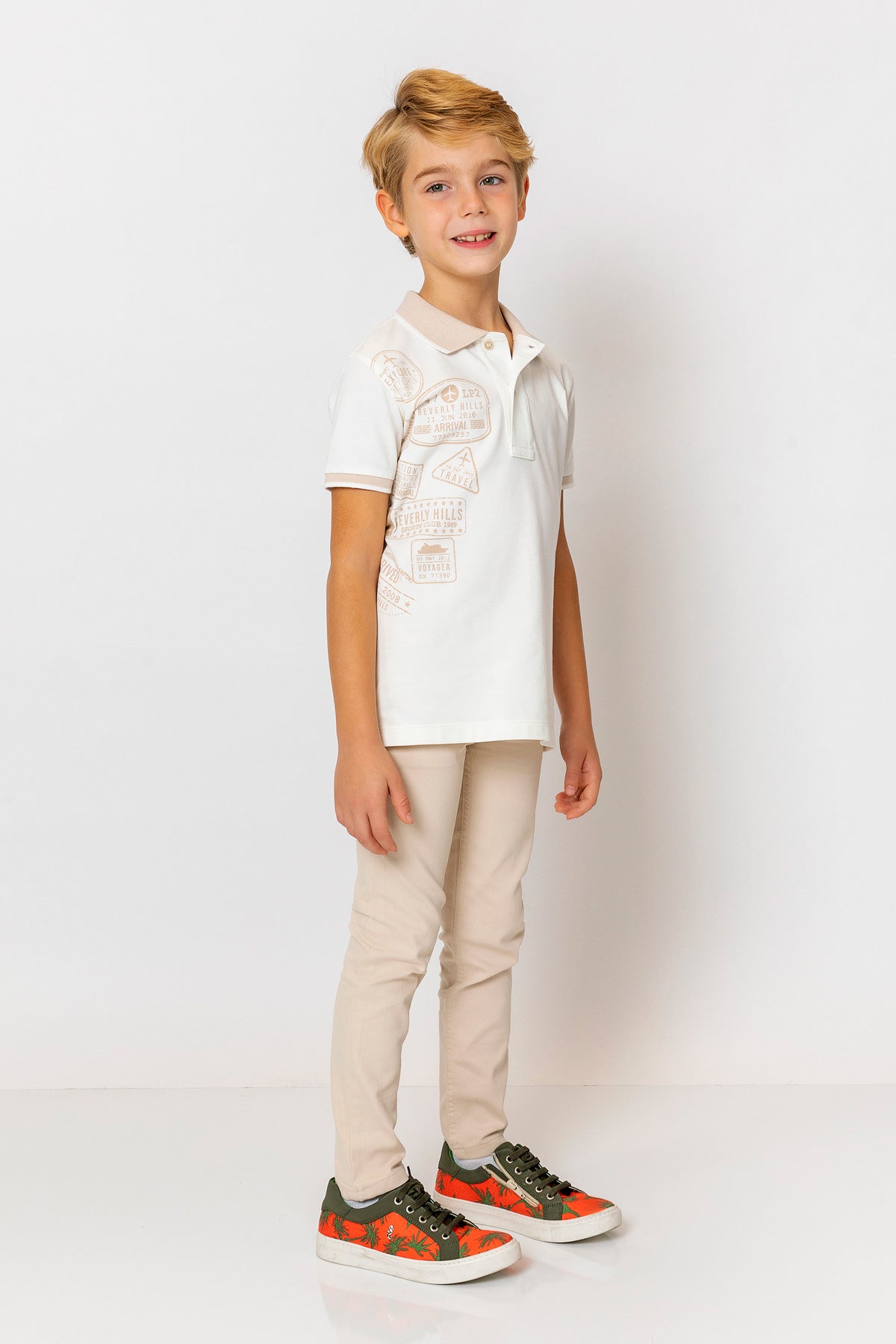 InCity Kids Boys Printed Button Short Sleeve Yacht Polo Shirt InCity Boys & Girls